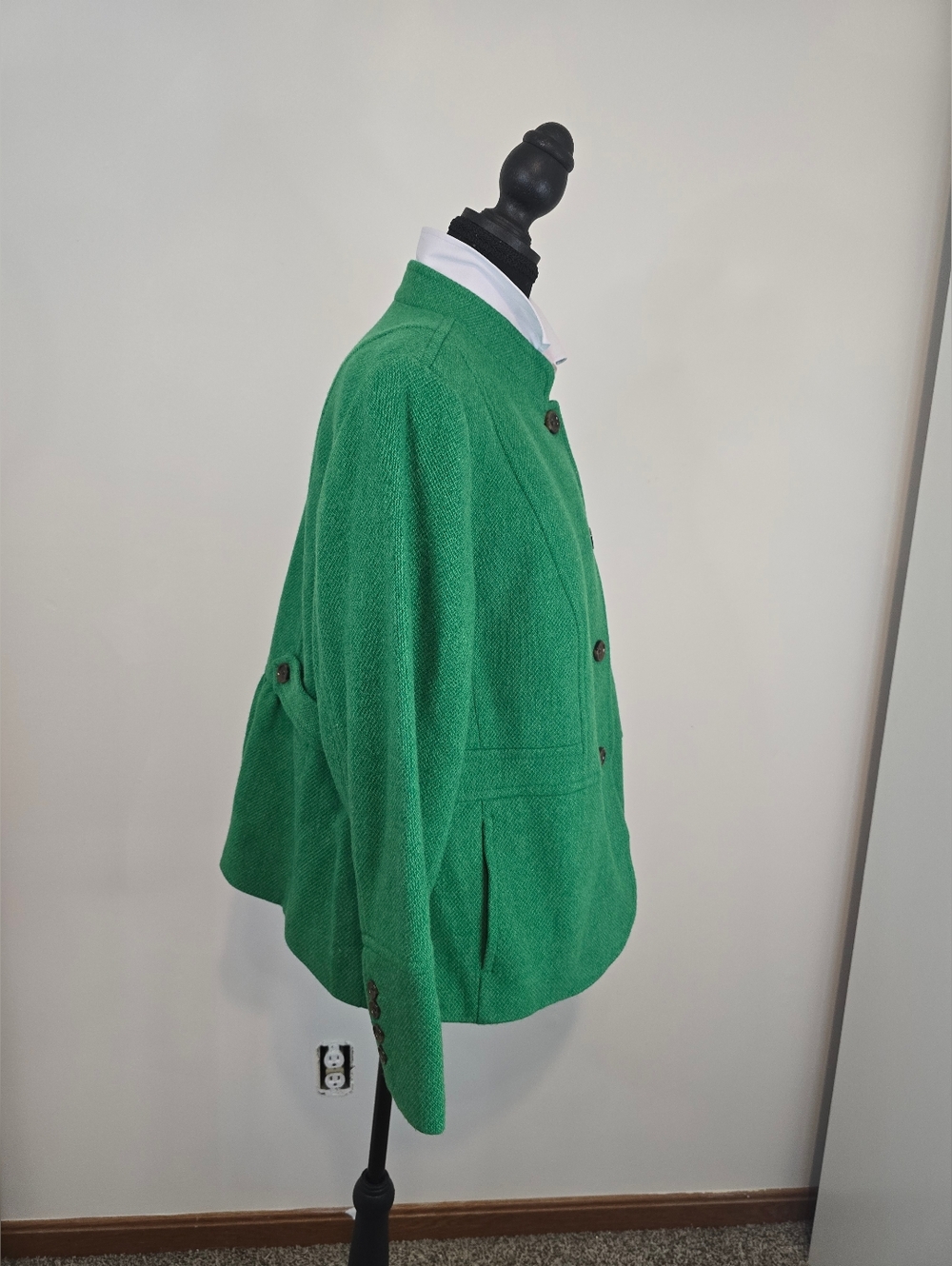 Talbots wool blend jacket green preppy old money classic fall polished - Picture 9 of 14